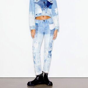 Frame Le Original SlimFresco Straight Leg Jeans w/Distressing & Bleach Sz 23